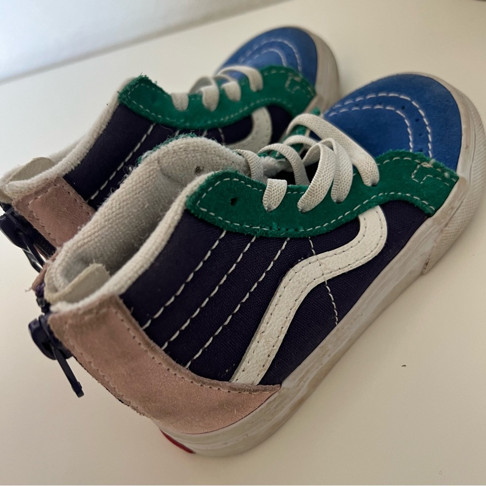 7.5 Vans Sk8 Hi  Toddler Suede Color Block Colors High Top Shoes Retro Children